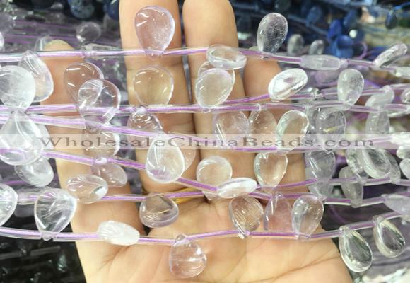 TRBS85 Top drilled 10*14mm flat teardrop amethyst gemstone beads