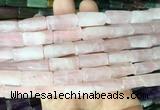 TWBS01 15 inches 9*20mm twist column rose quartz gemstone beads