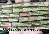 TWBS07 15 inches 9*20mm twist column unakite gemstone beads