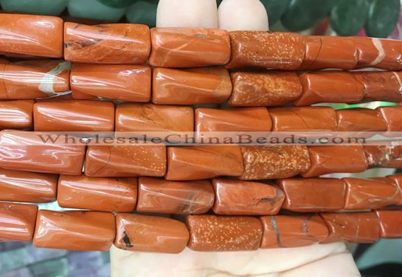 TWBS11 15 inches 9*20mm twist column red jasper gemstone beads