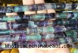 TWBS19 15 inches 9*20mm twist column rainbow fluorite gemstone beads