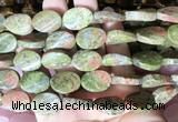 TWBS28 15 inches 13*18mm twist oval unakite beads wholesale