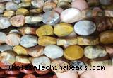 TWBS34 15 inches 13*18mm twist oval yellow crazy agate beads wholesale