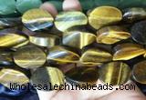 TWBS44 15 inches 18*25mm twist oval yellow tiger eye beads wholesale