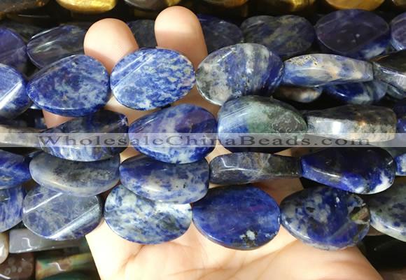 TWBS45 15 inches 18*25mm twist oval sodalite beads wholesale