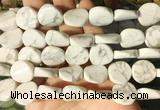 TWBS57 15 inches 16mm twist coin white howlite beads wholesale