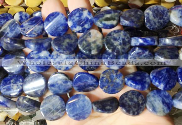 TWBS71 15 inches 16mm twist coin sodalite beads wholesale