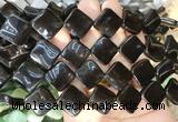 TWBS90 15 inches 16mm twist diamond black obsidian beads wholesale